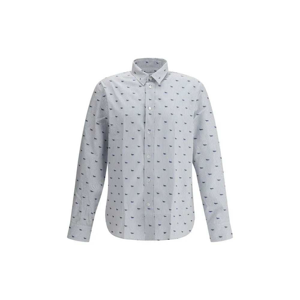 Maison Kitsuné Striped shirt with iconic fox