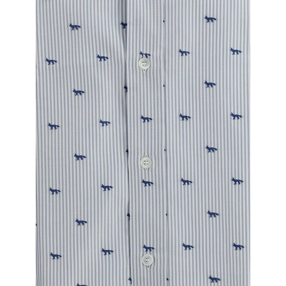 Maison Kitsuné Striped shirt with iconic fox