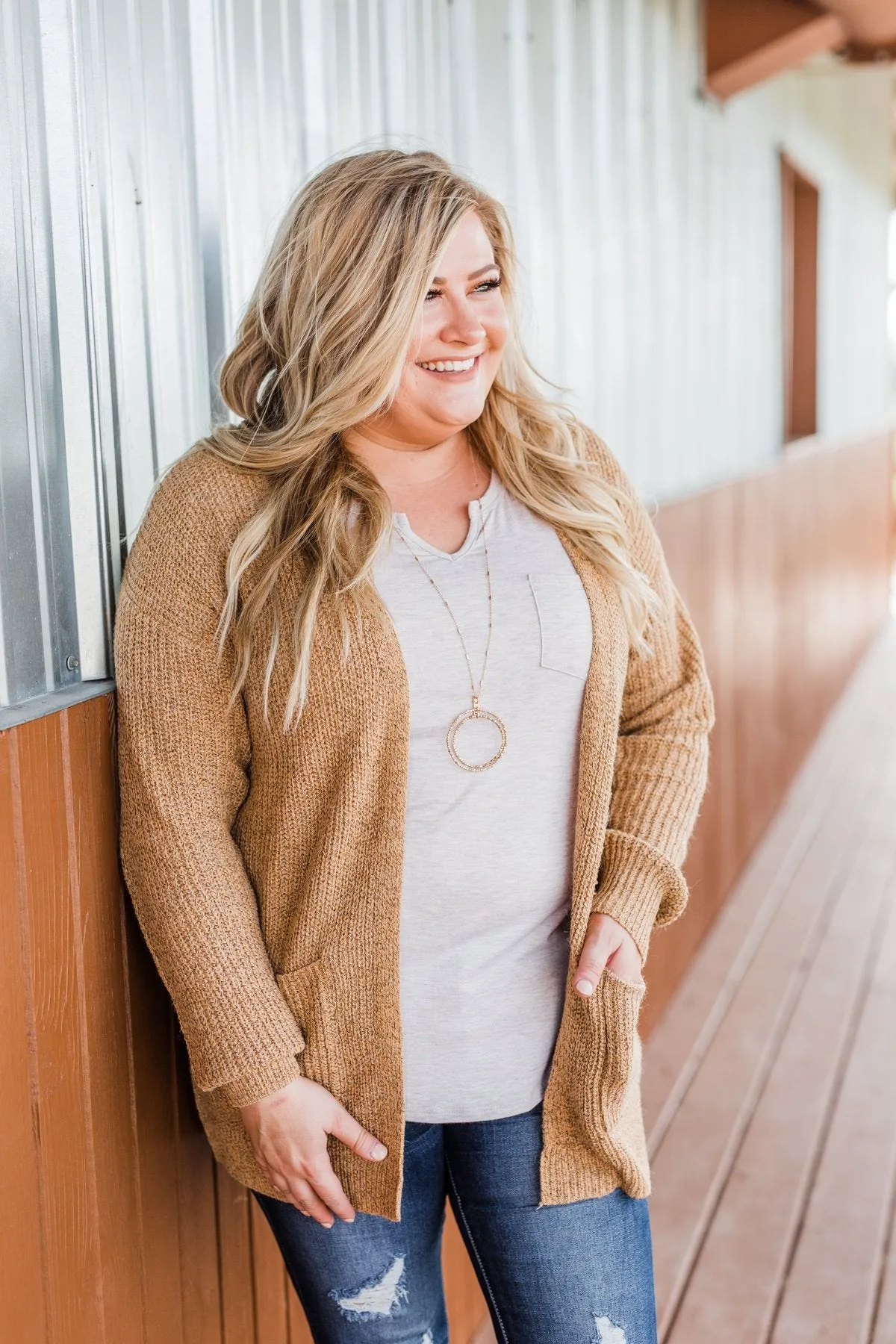 Making Memories Knit Cardigan- Camel