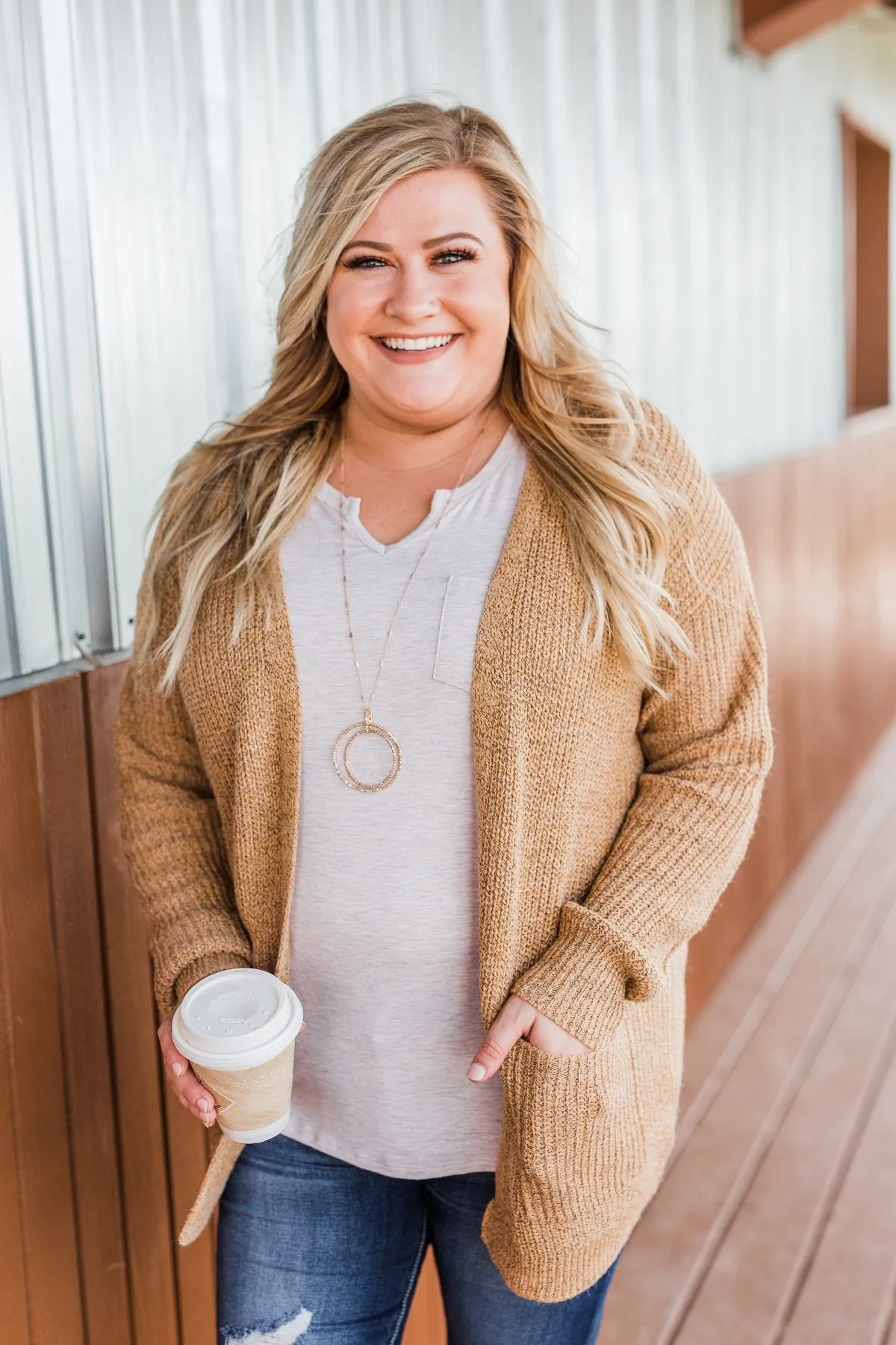 Making Memories Knit Cardigan- Camel