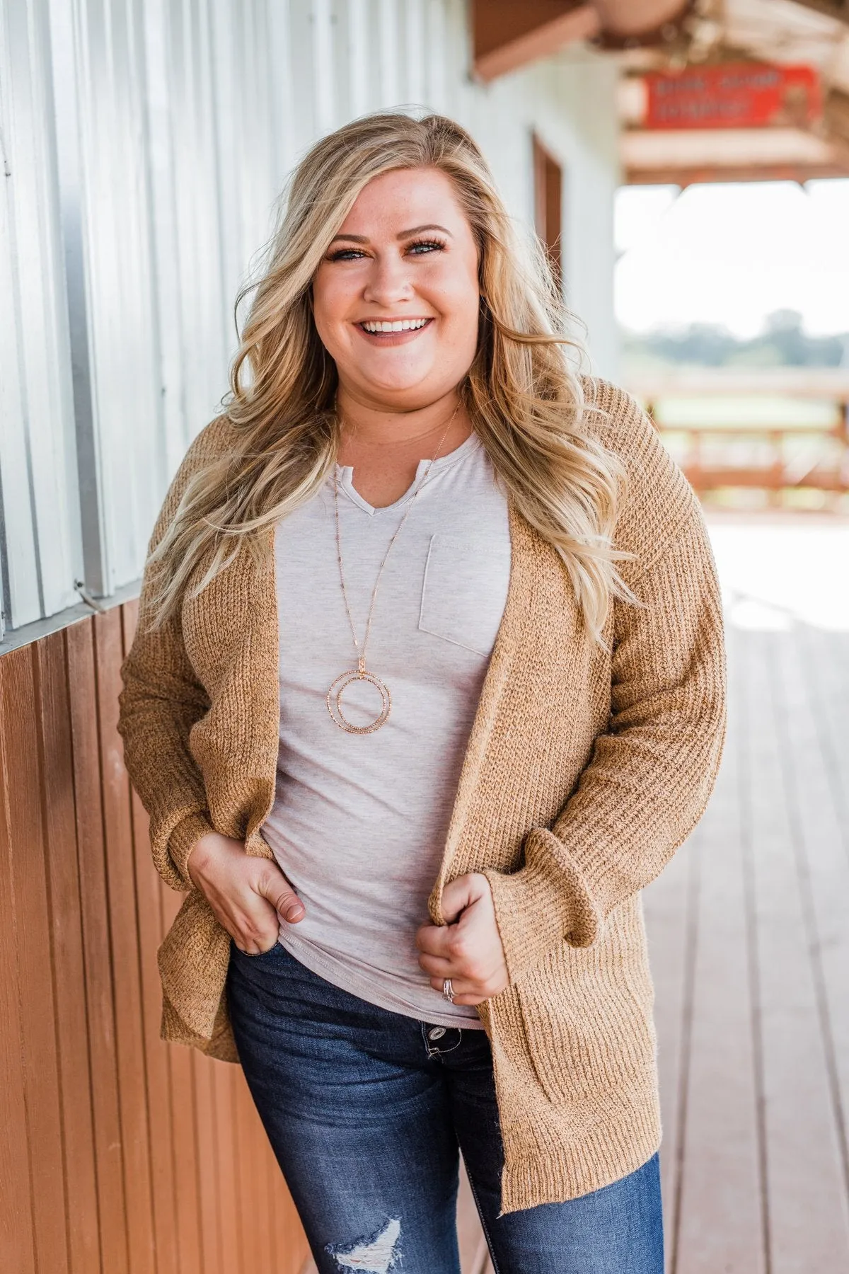 Making Memories Knit Cardigan- Camel