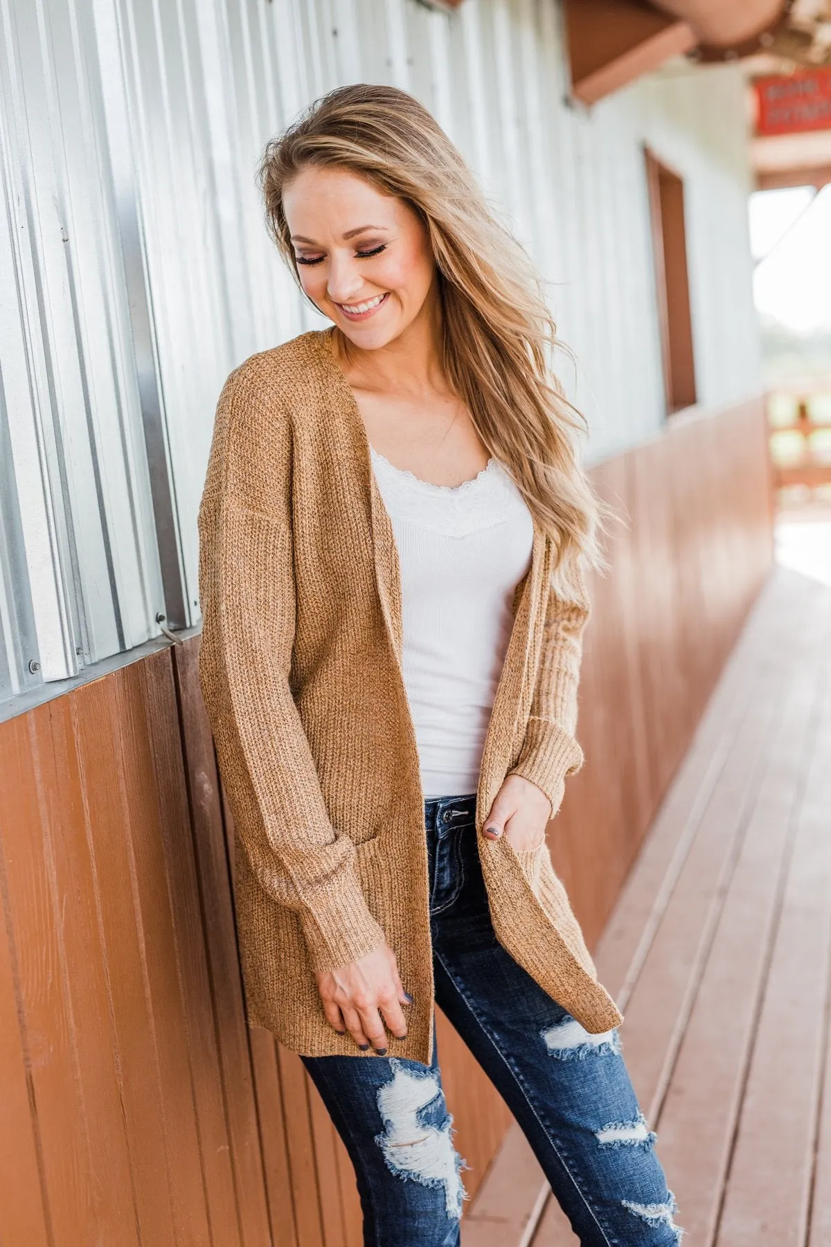 Making Memories Knit Cardigan- Camel
