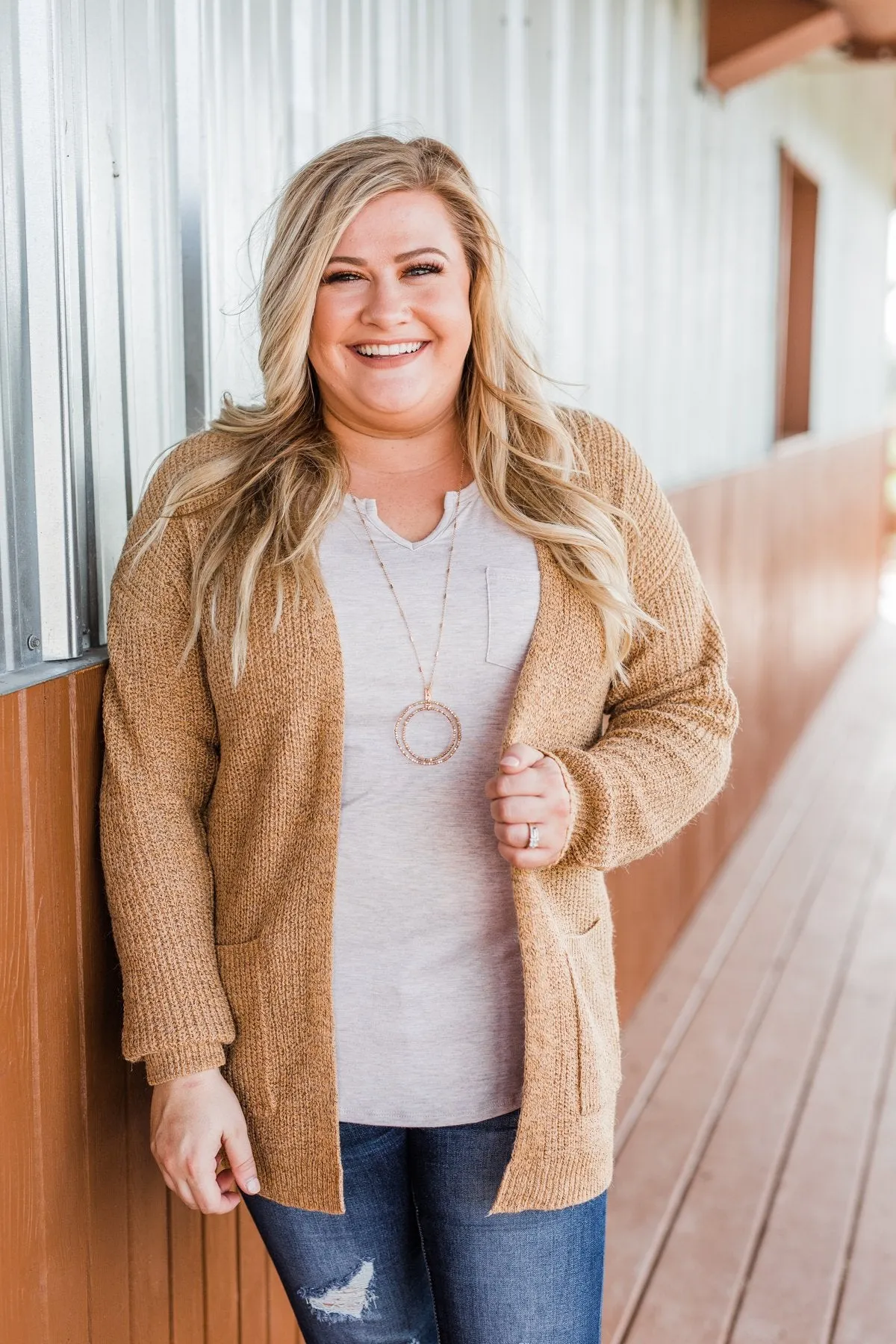 Making Memories Knit Cardigan- Camel