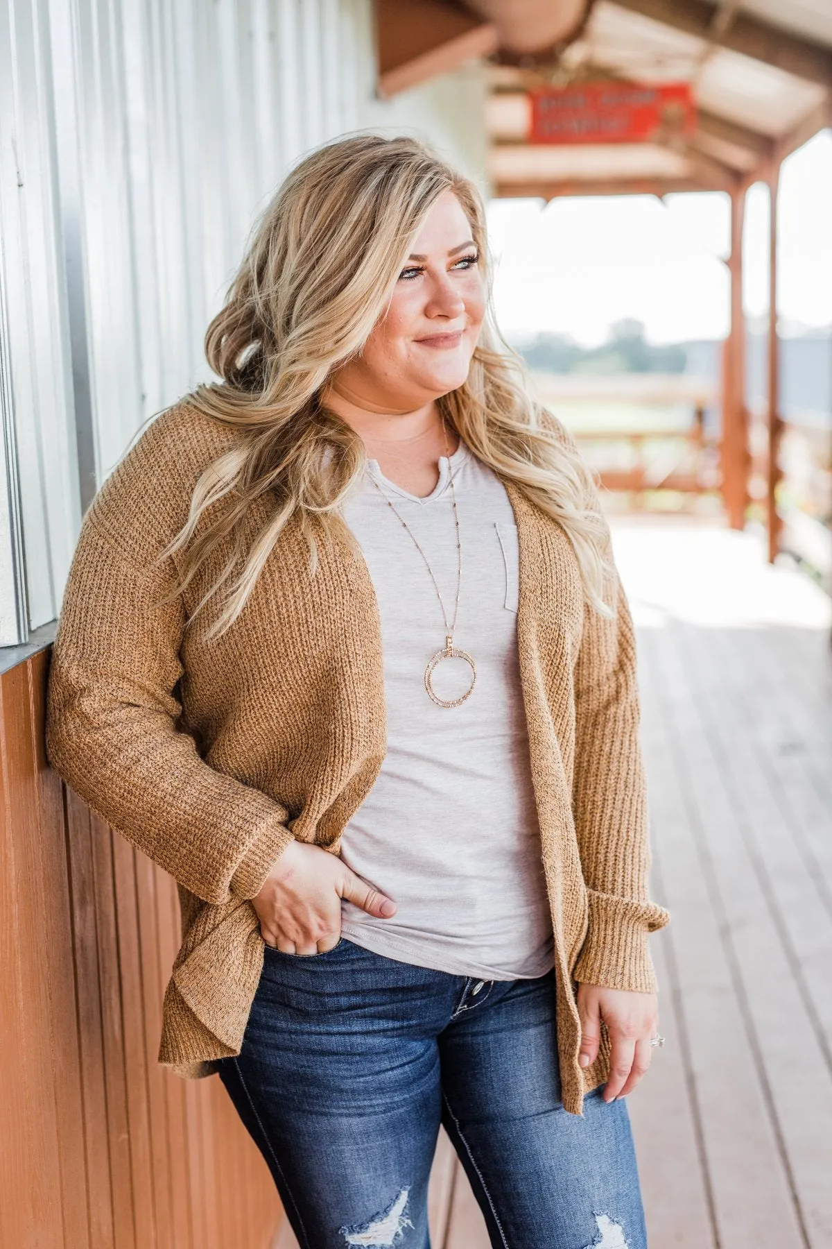Making Memories Knit Cardigan- Camel