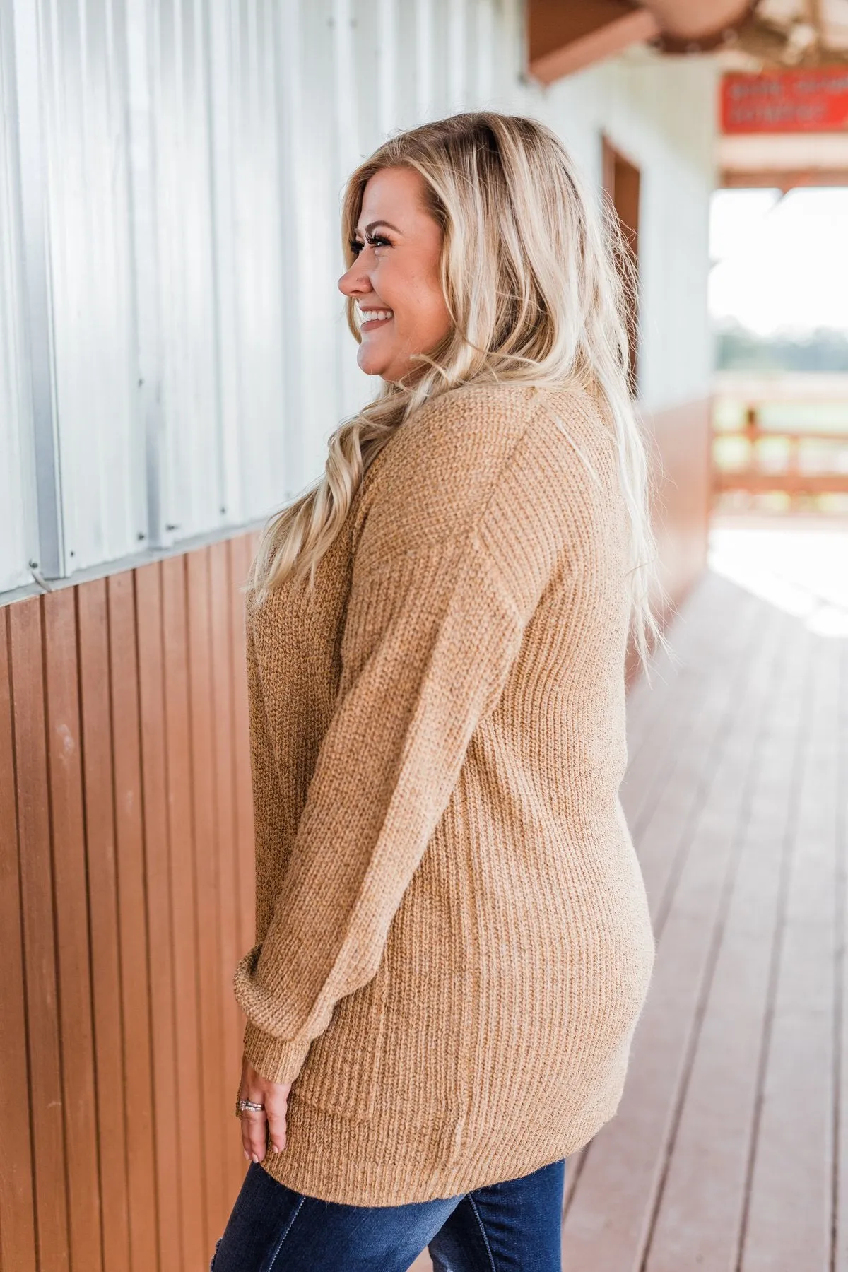 Making Memories Knit Cardigan- Camel