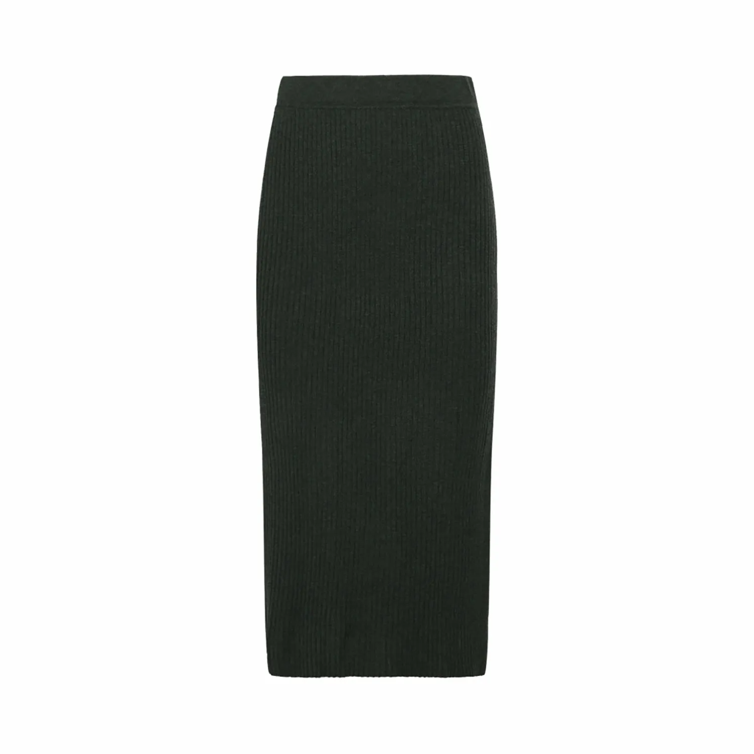 Mansted Ruth Rib Skirt in Dark Green