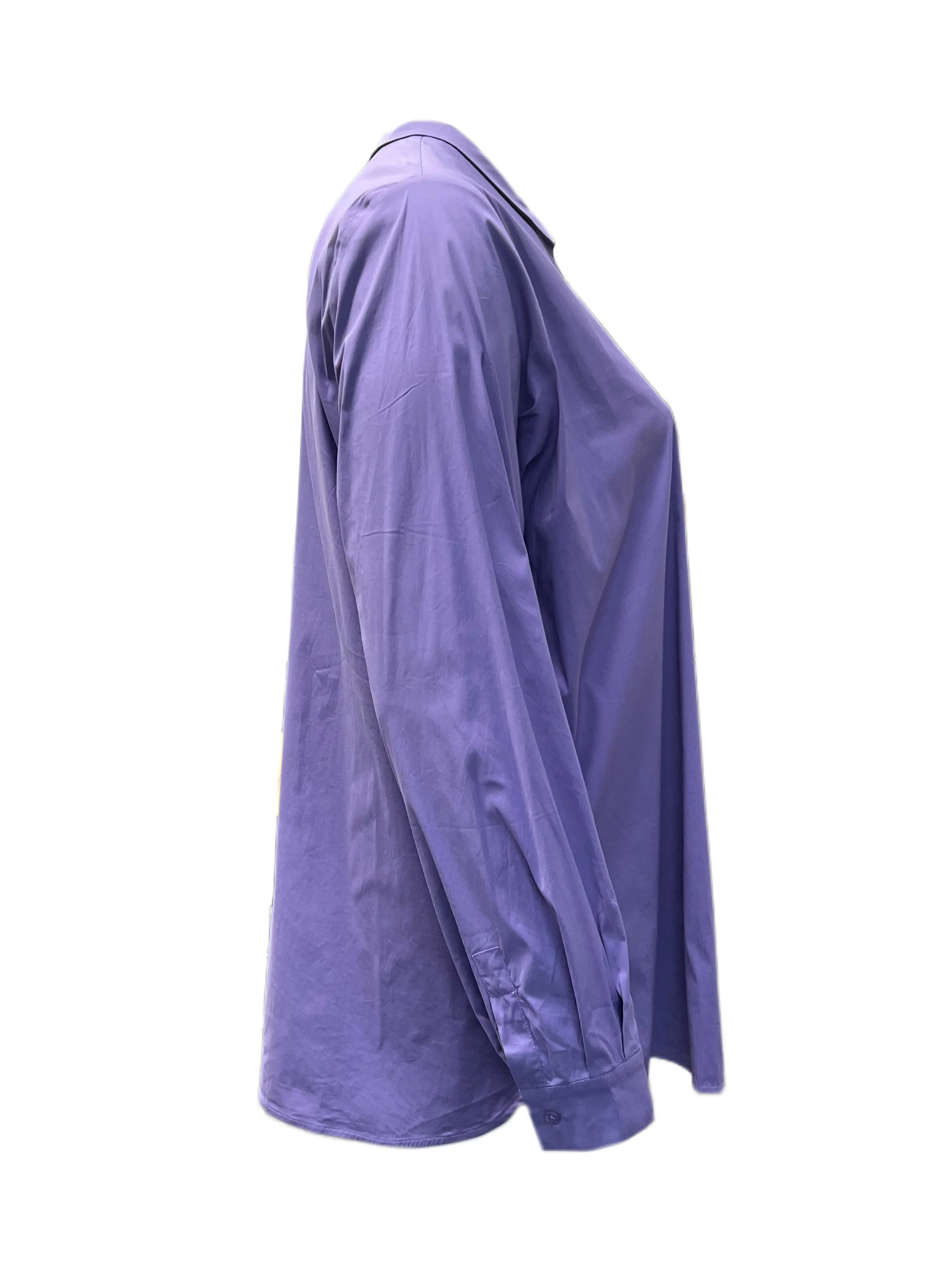 Marina Rinaldi Women's Purple Basic Button Down Shirt NWT