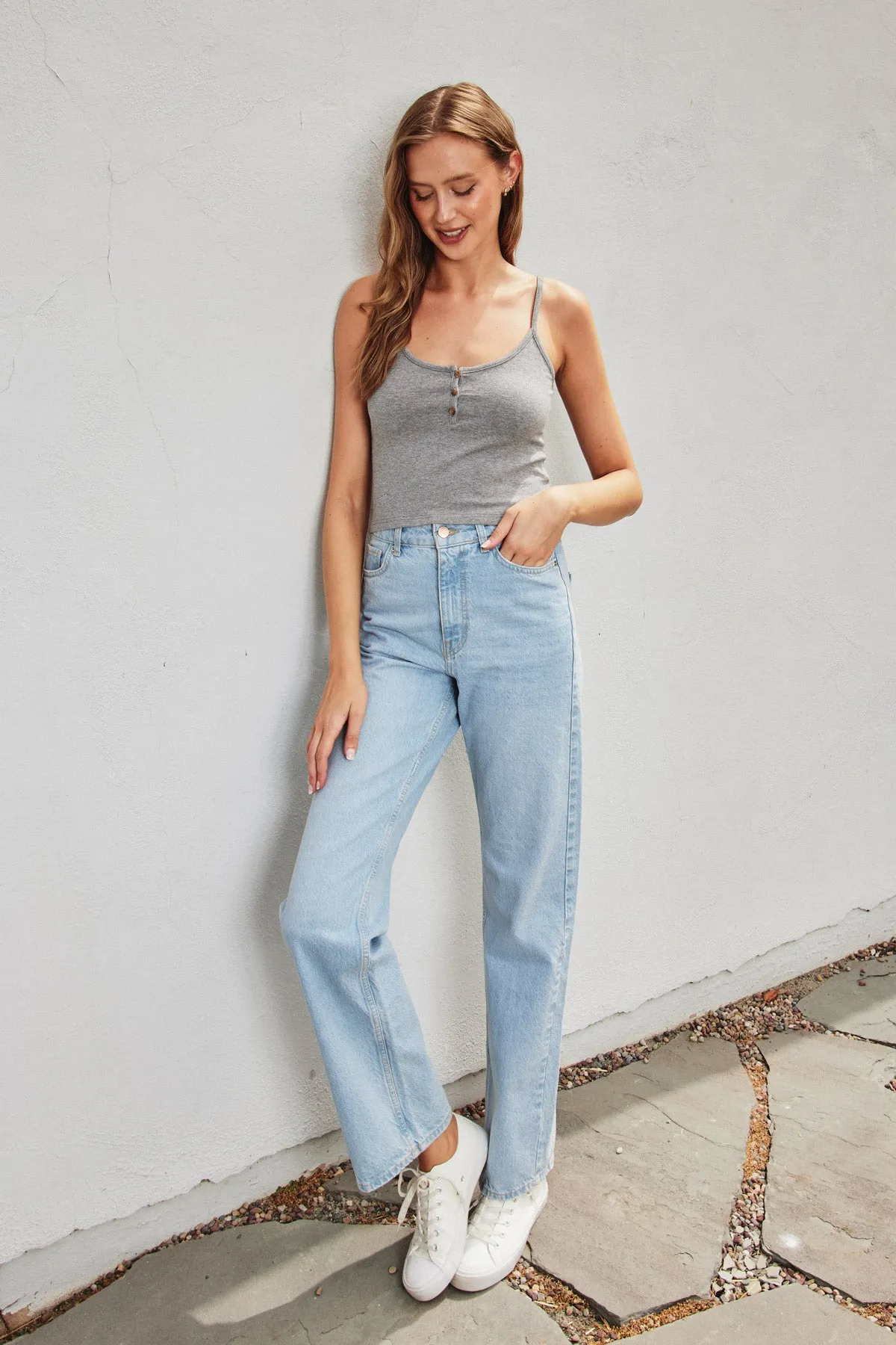 Marni Button Cropped Cami Top