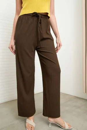MAUDE Drawstring Lounge Pants (Chocolate Brown)