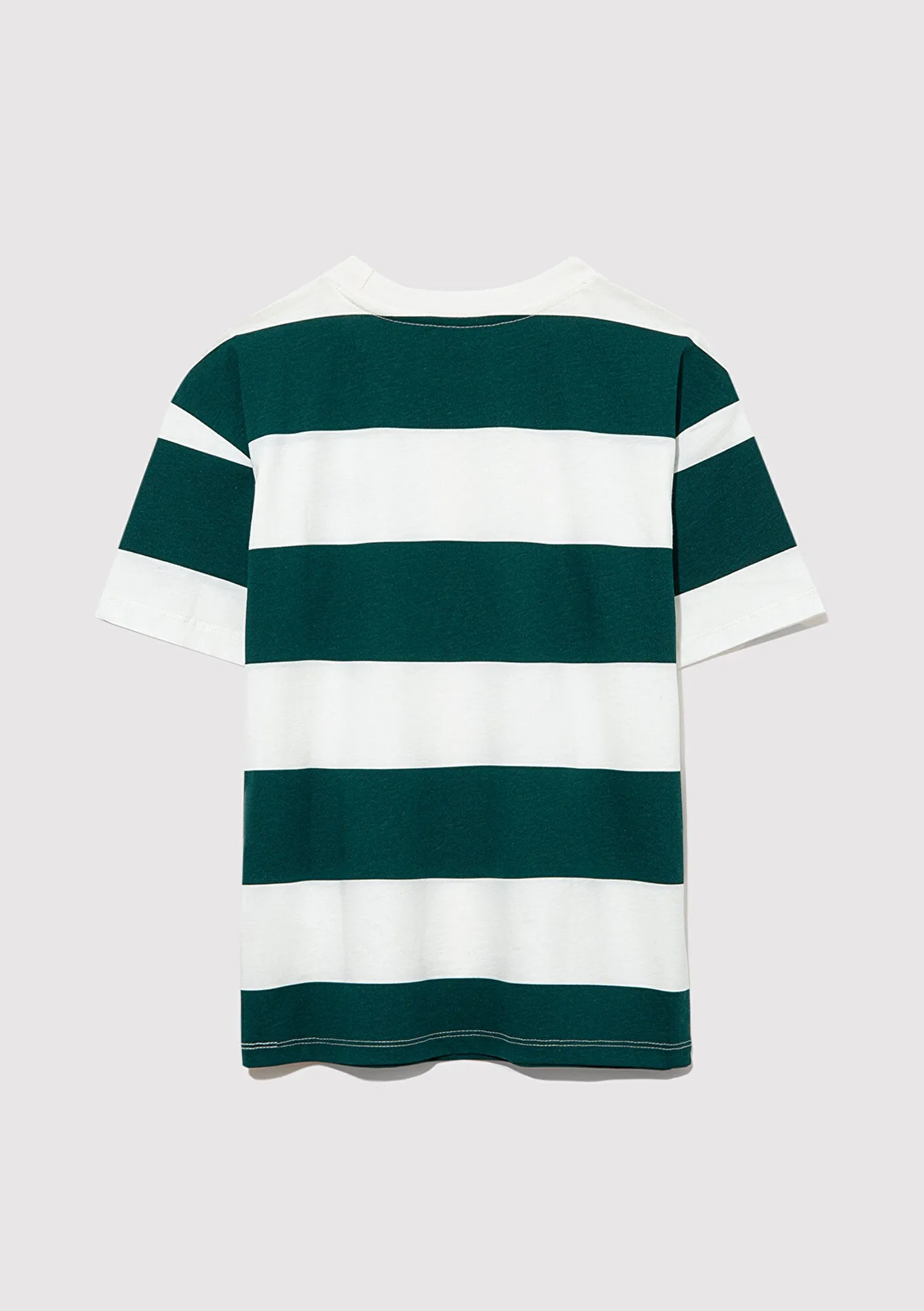 Mavi Logo Printed Green Striped T-Shirt
