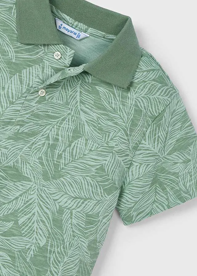 Mayoral 3110 Green Short Sleeve Polo Shirt and Mayoral 202 Twill Chino Shorts In Stock Now