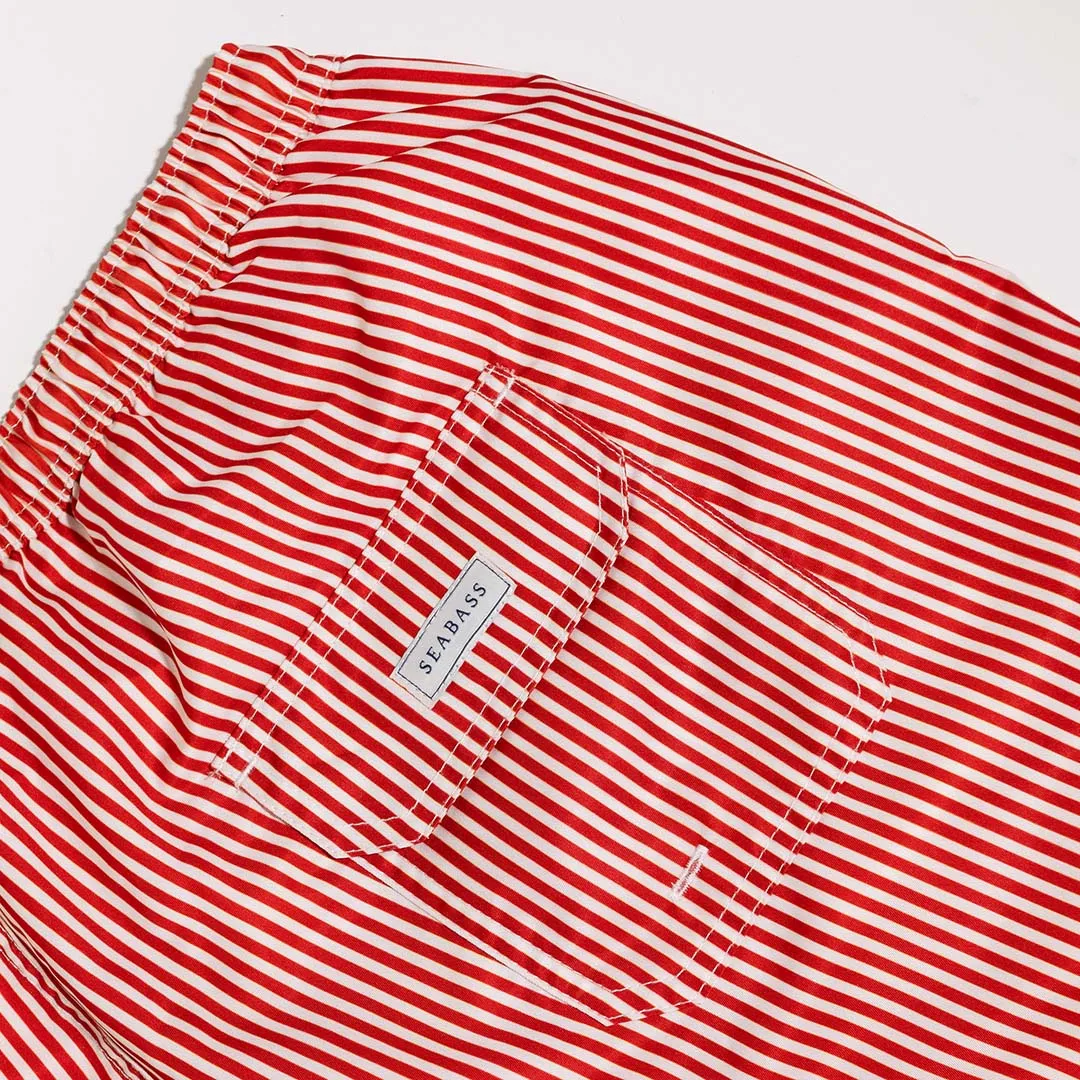 Men UV Swim Short Venice - red stripes