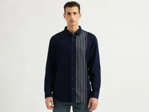 Men's Slim Fit Spread Collar Striped Shirts