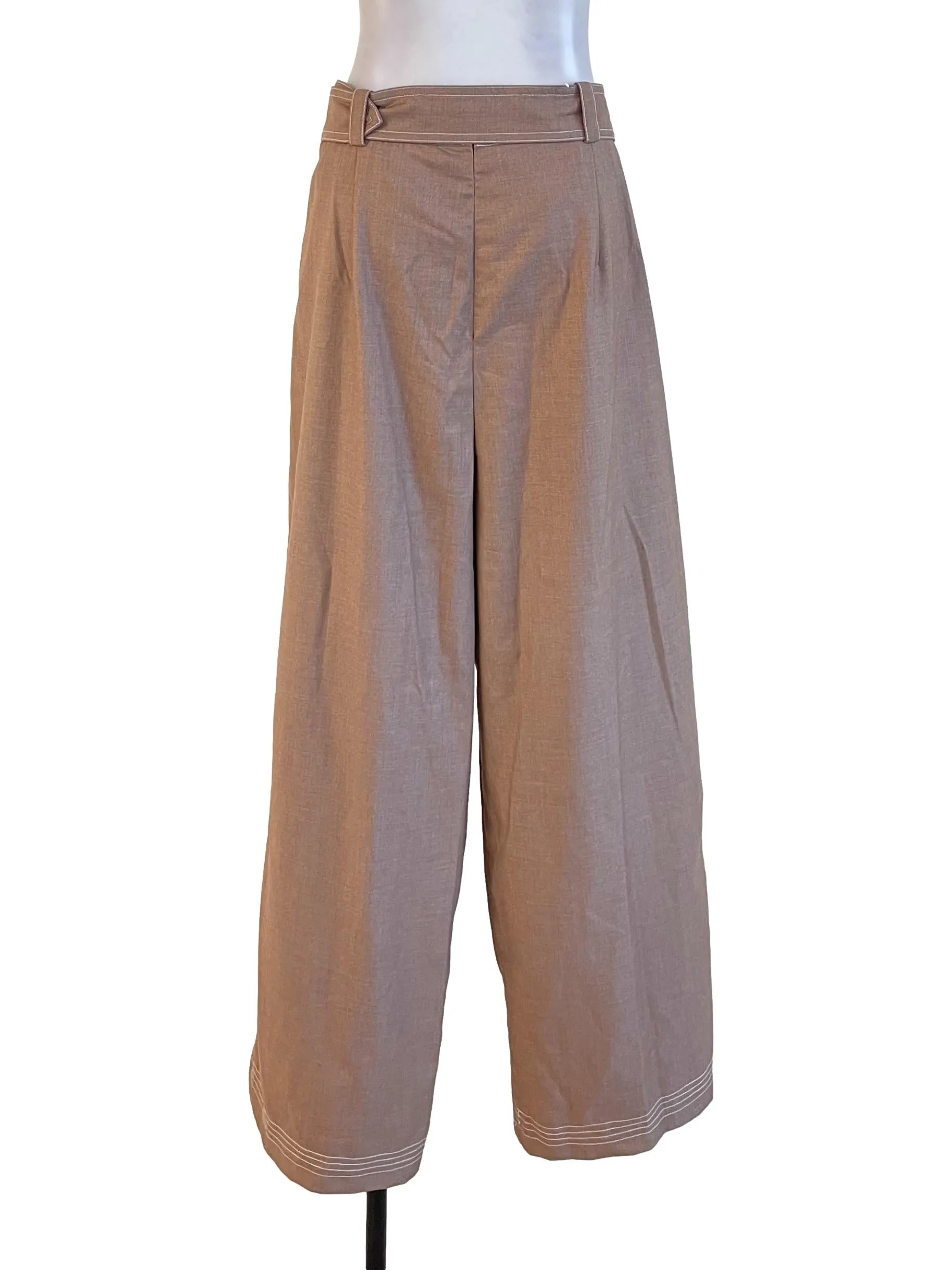 Milky Brown Buckled Pants