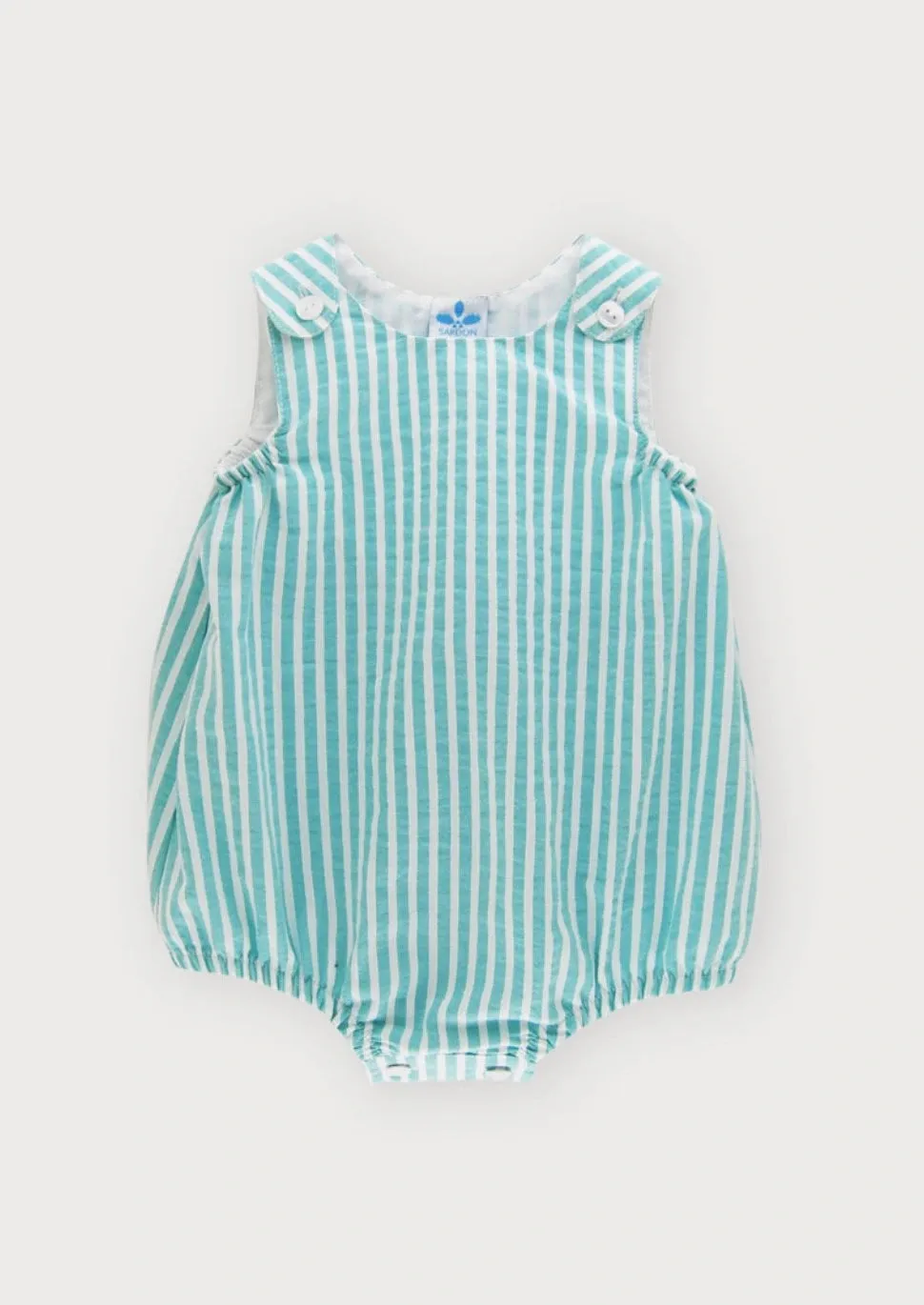 Mint Striped Sleeveless Romper