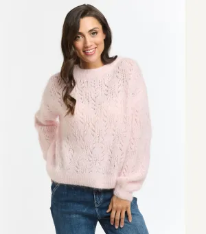 Mohair Pointielle Knit - Soft Pink