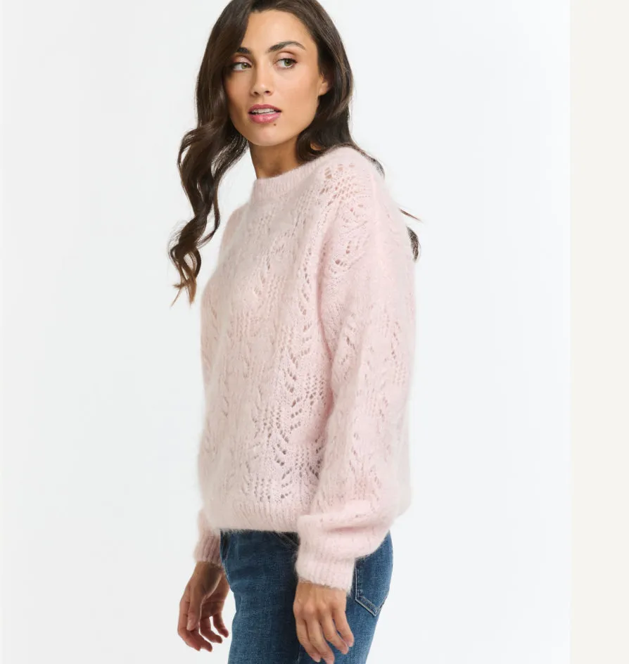 Mohair Pointielle Knit - Soft Pink
