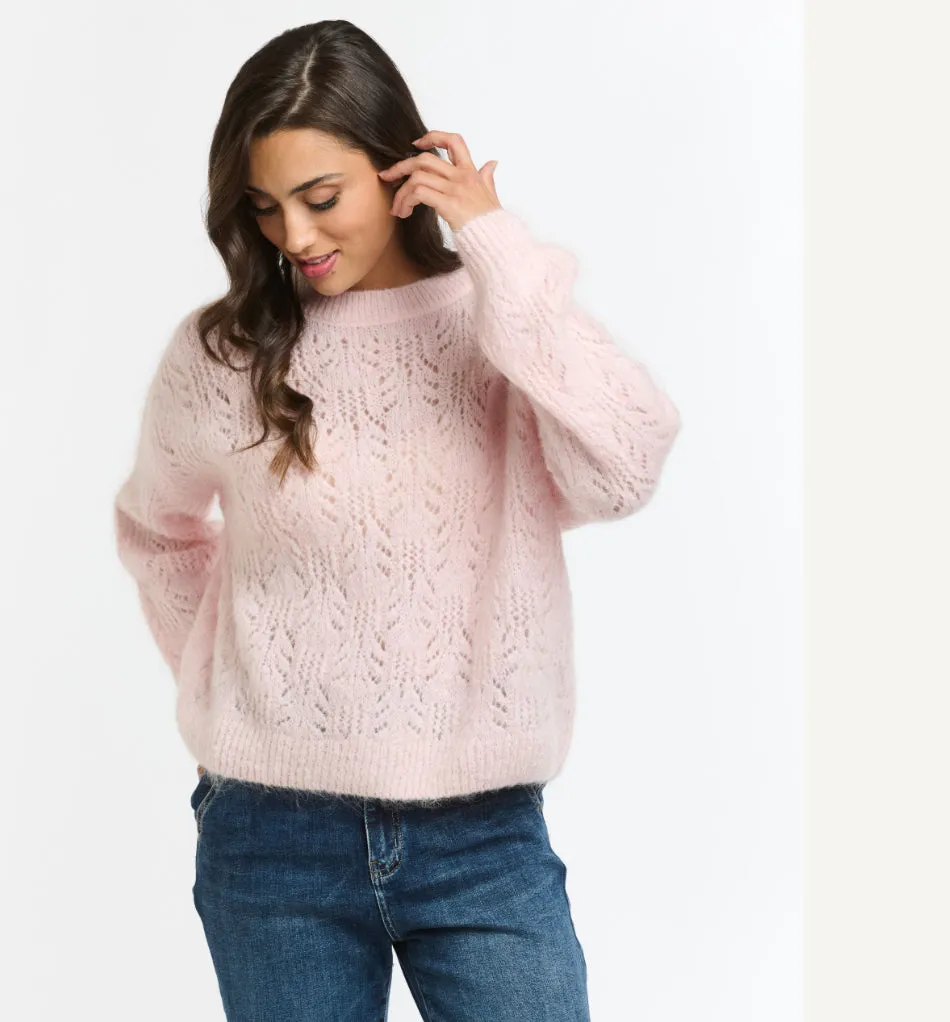 Mohair Pointielle Knit - Soft Pink