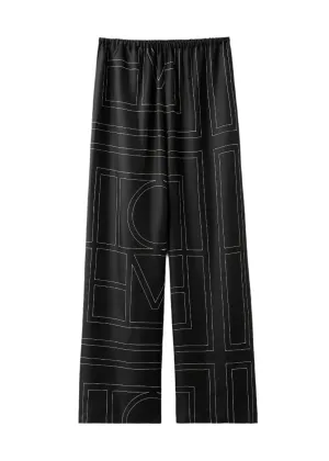 Monogram Silk Pj Bottoms