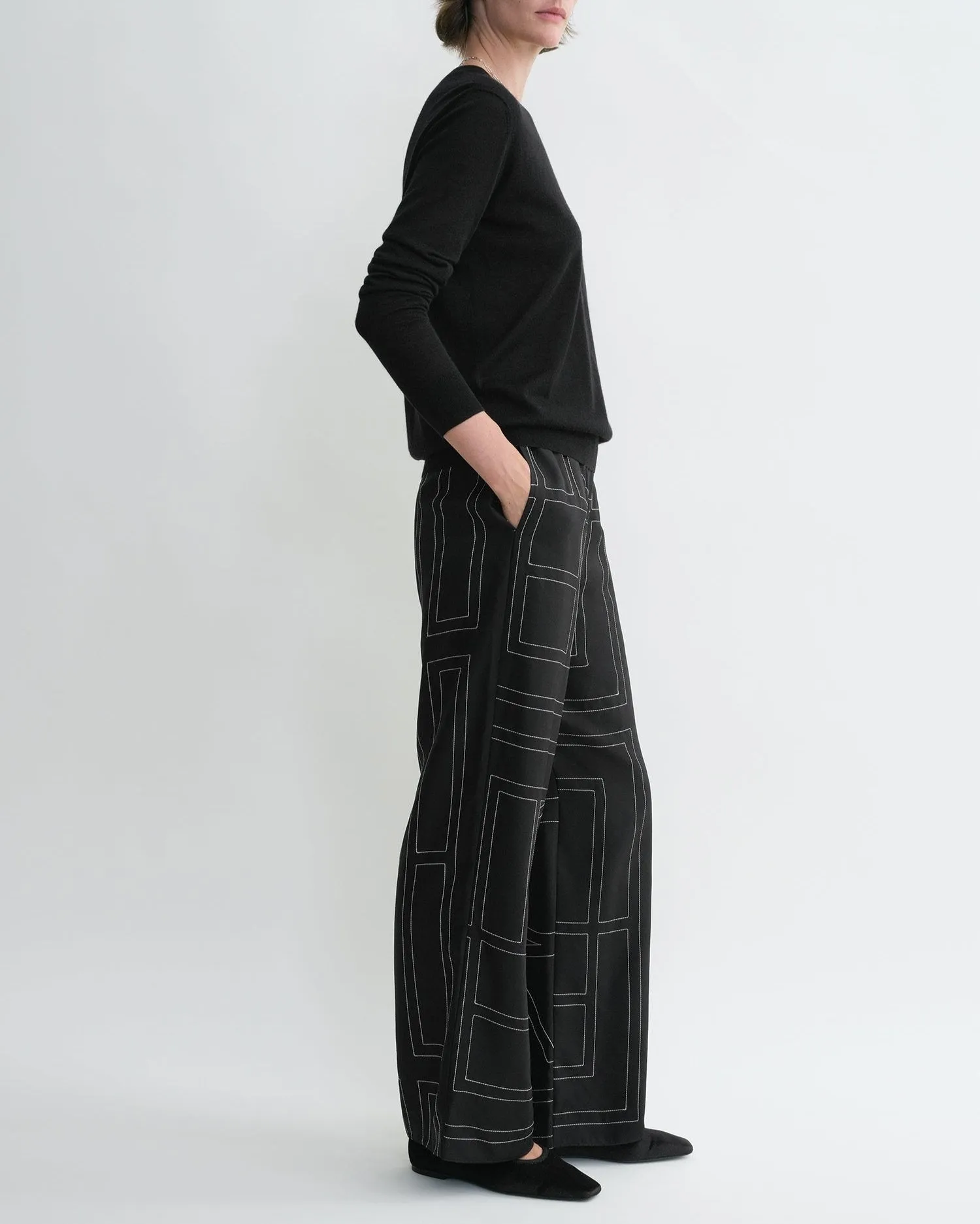 Monogram Silk Pj Bottoms
