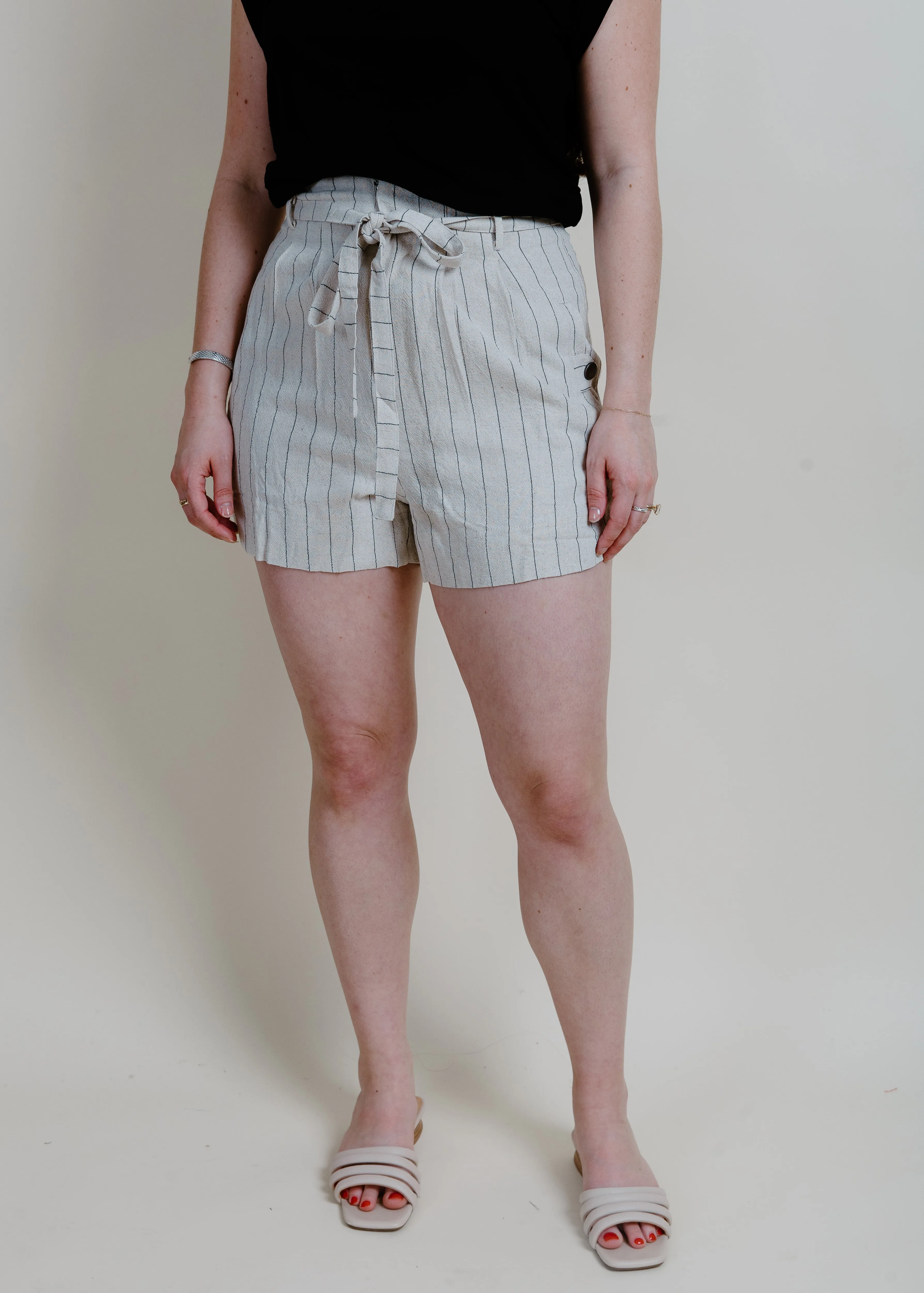 Morning Meeting Pinstripe Shorts