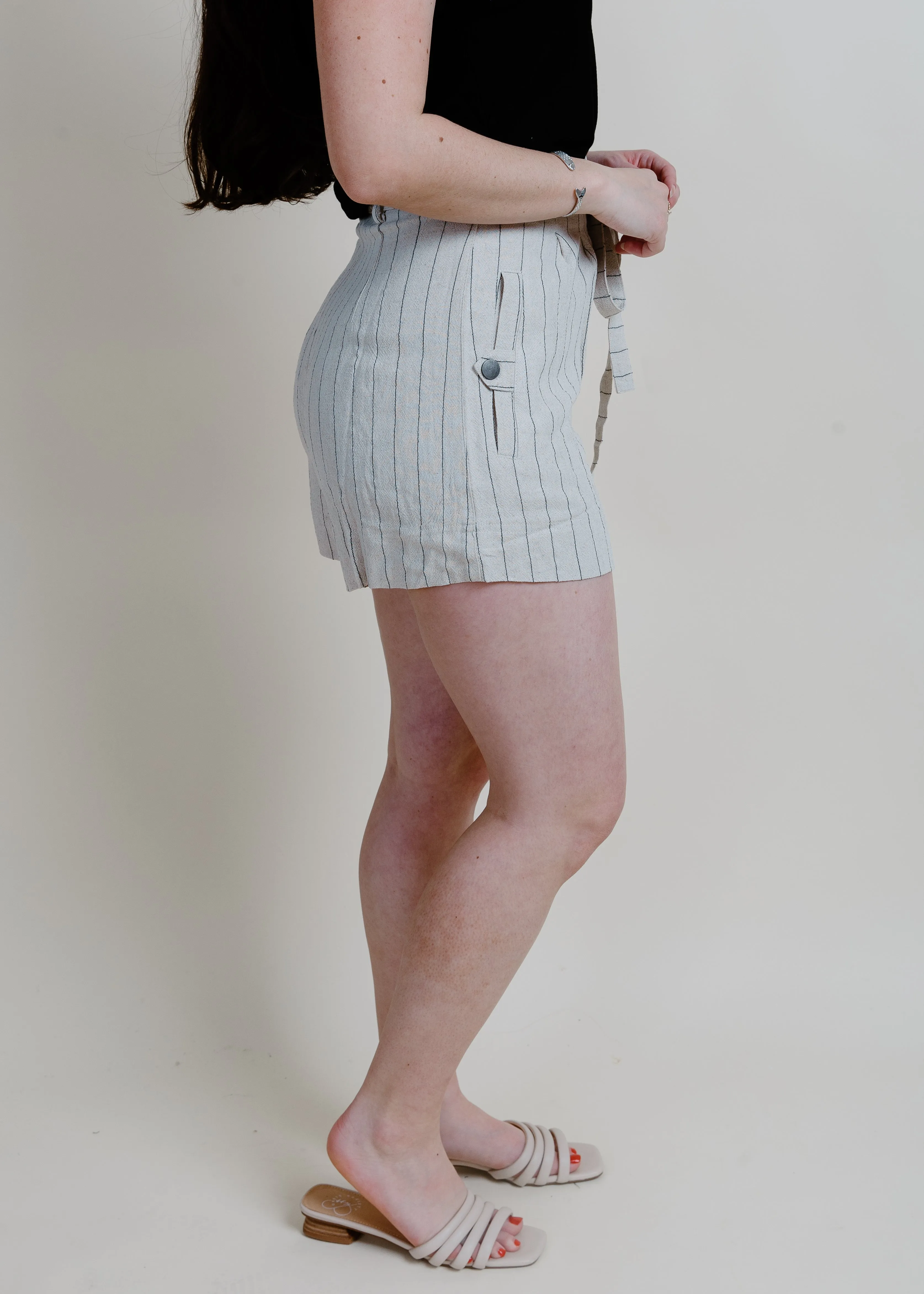Morning Meeting Pinstripe Shorts