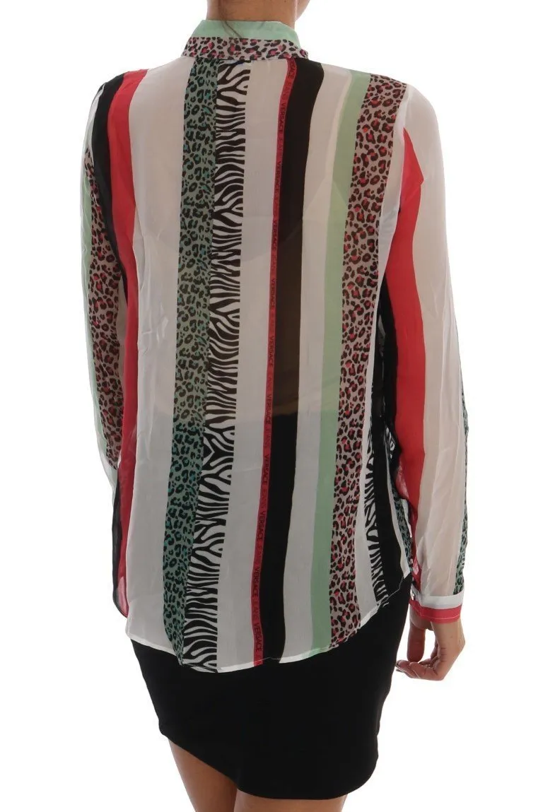 Multicolor Striped Print Blouse Shirt