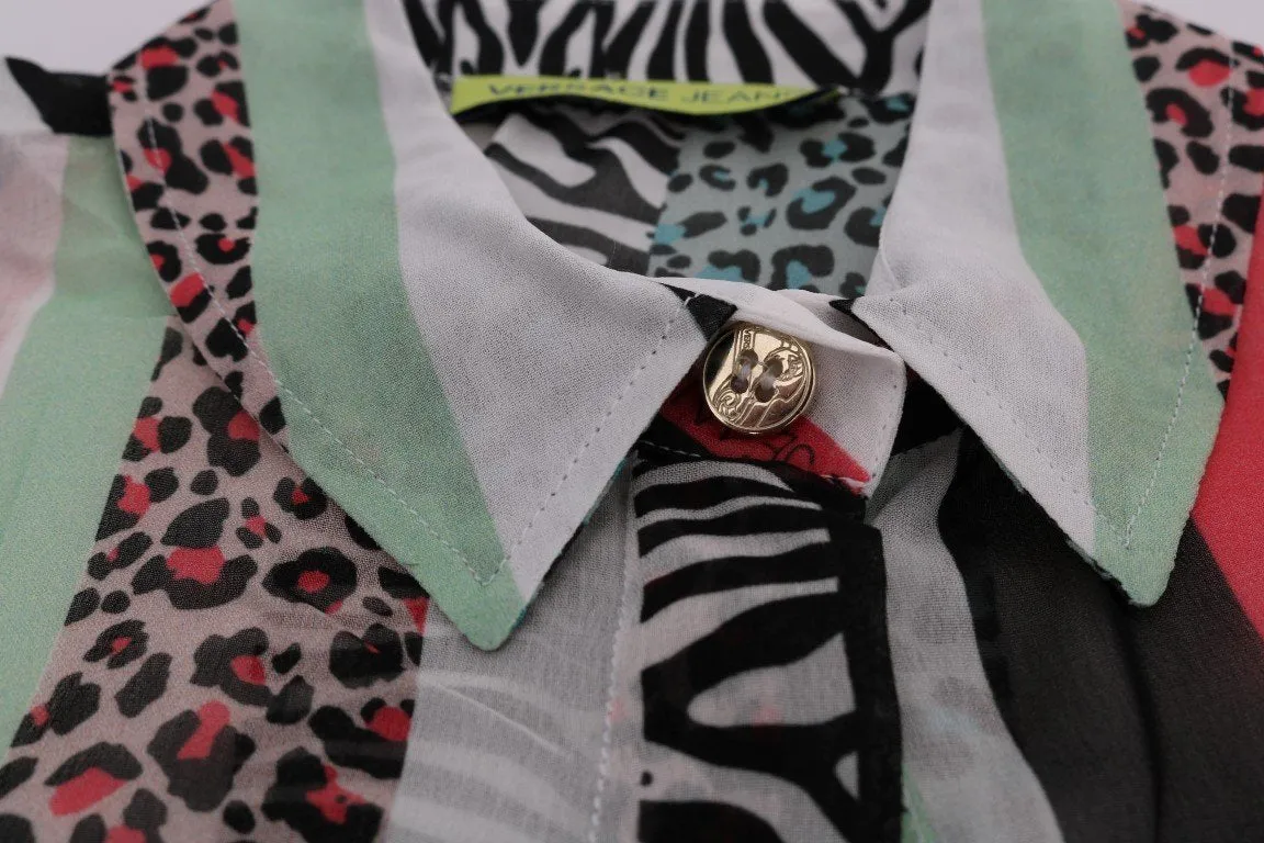 Multicolor Striped Print Blouse Shirt