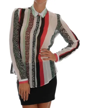 Multicolor Striped Print Blouse Shirt