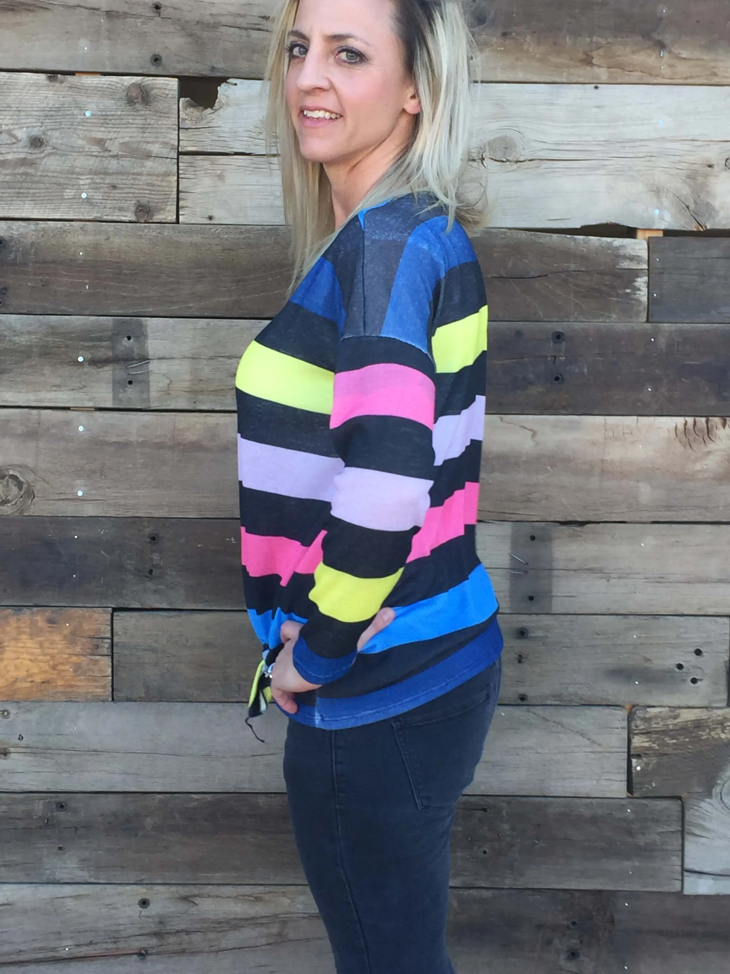 Multicolored Knotted Sweater