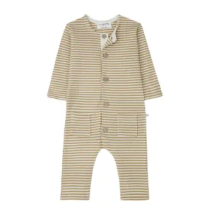 Mustard Stripe Ribbed Romper