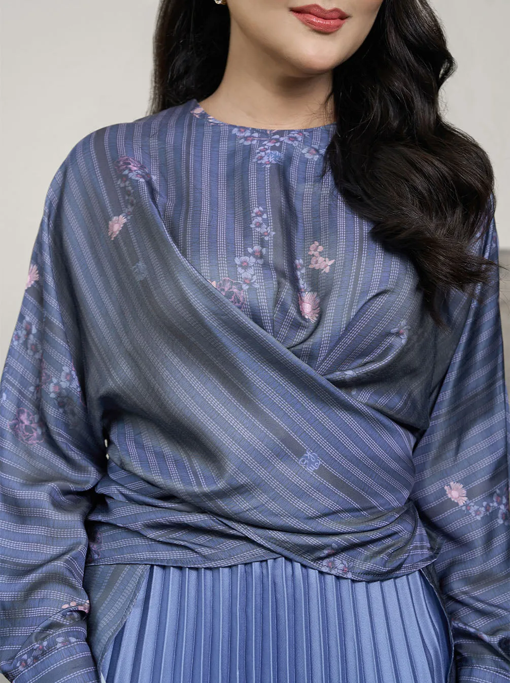 NASYA WRAP TOP NAVY