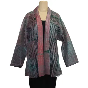 Neeru Kumar Jacket, Shibori Silk, Pink/Teal XL