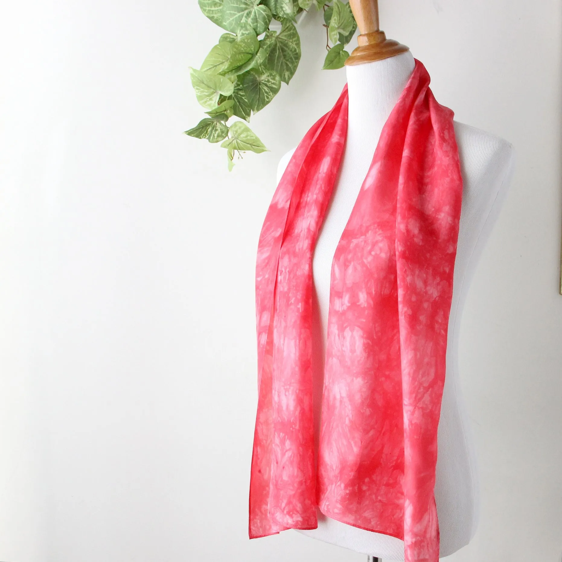 NEW! Hand Dyed Silk Scarf in Fuchsia Pink by Ten Thousand Dandelions