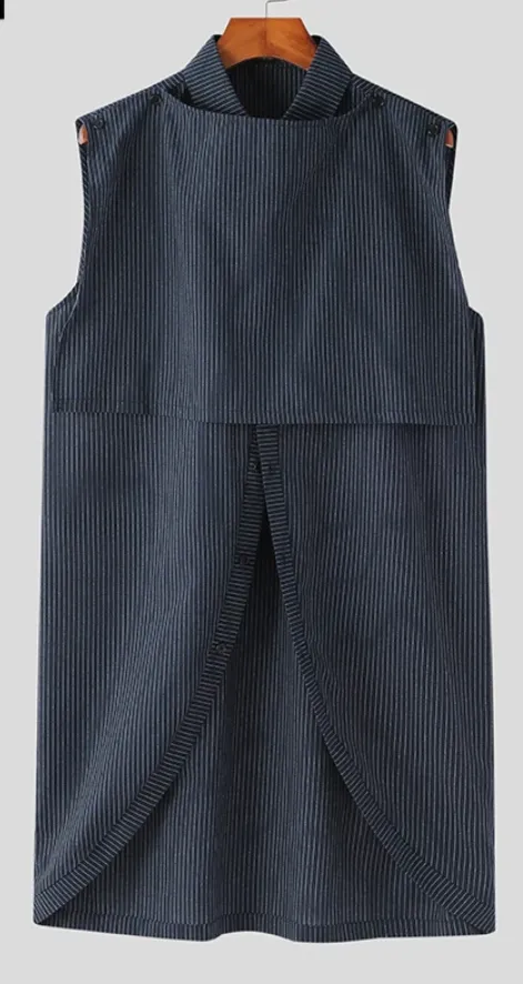 Nikki Stripped Lapel Button Up Top