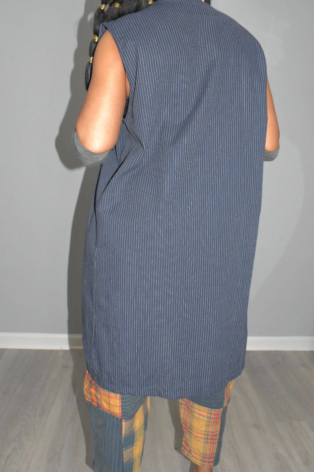 Nikki Stripped Lapel Button Up Top