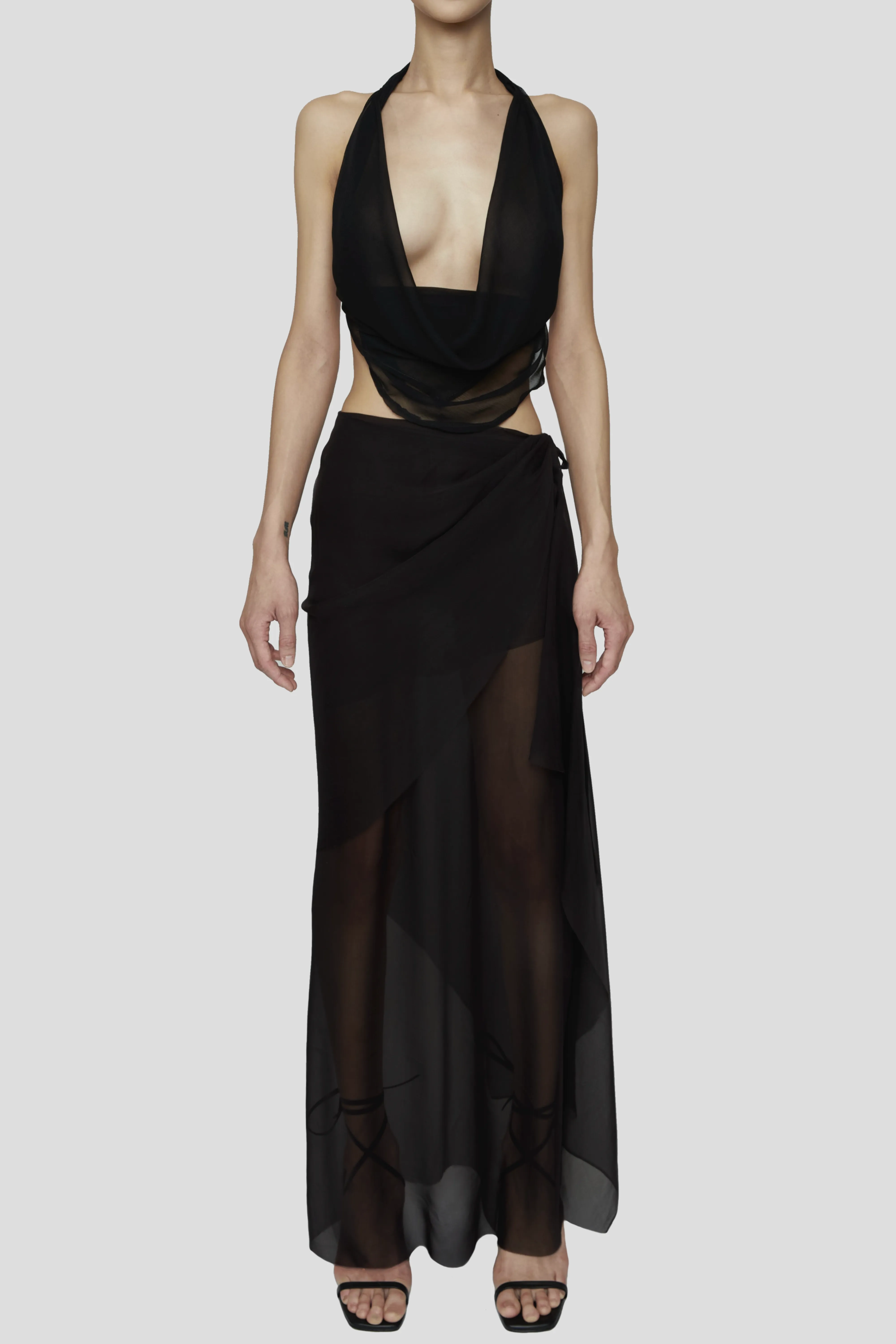 NOIR AERIS WRAP SKIRT
