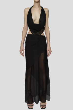 NOIR AERIS WRAP SKIRT