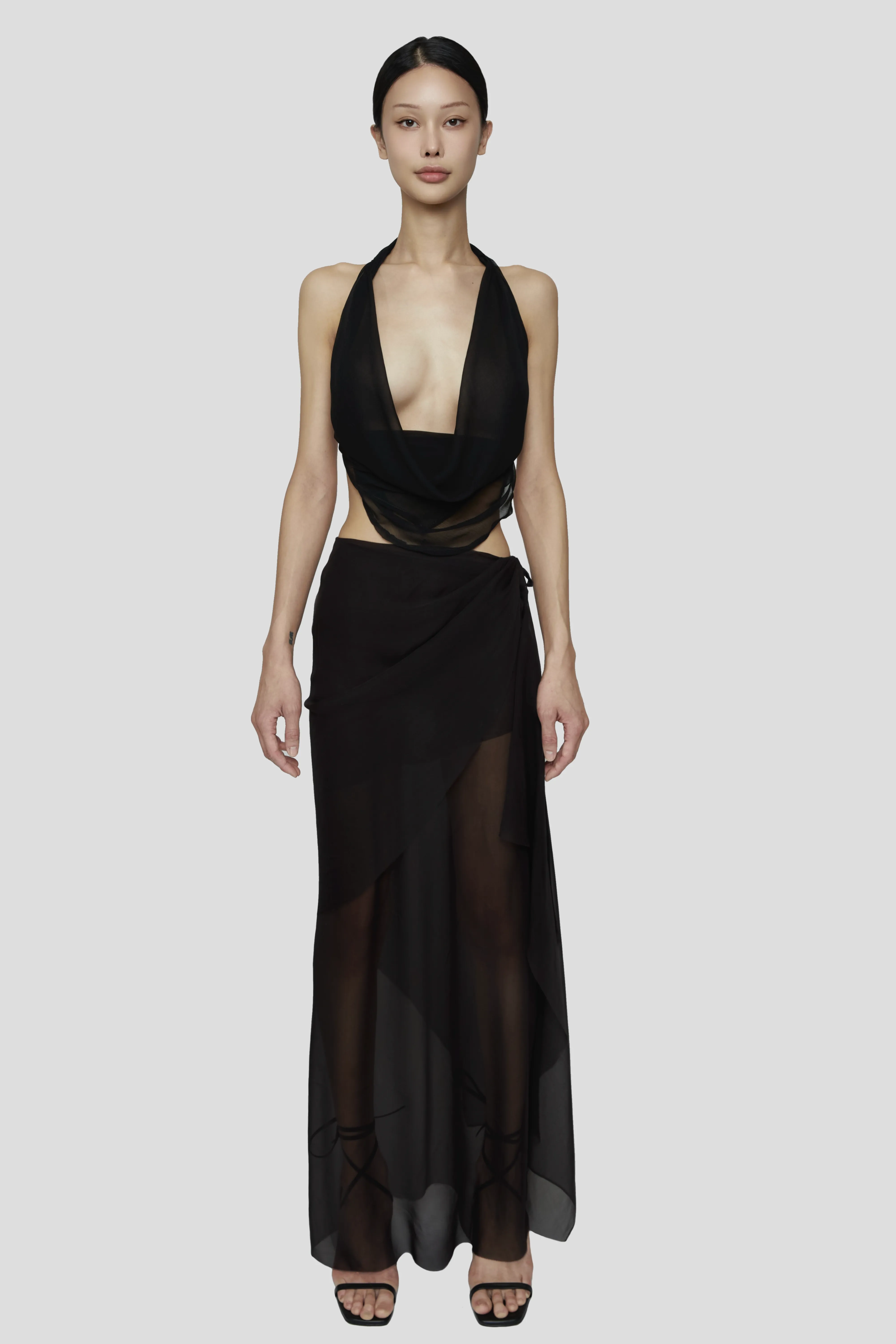 NOIR AERIS WRAP SKIRT