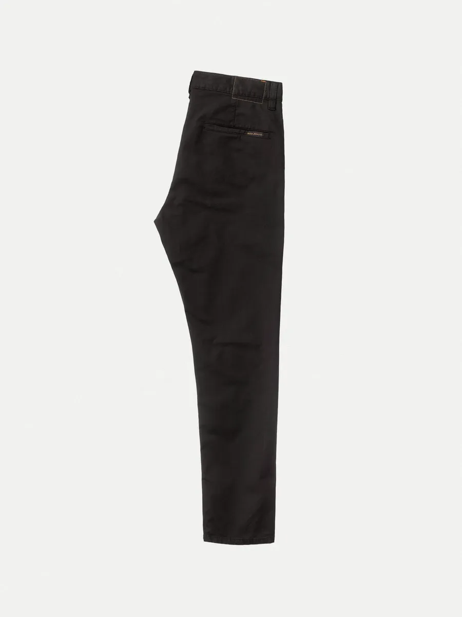 【Nudie Jeans】Easy Alvin Black 修身錐形斜紋彈性黑色休閒褲