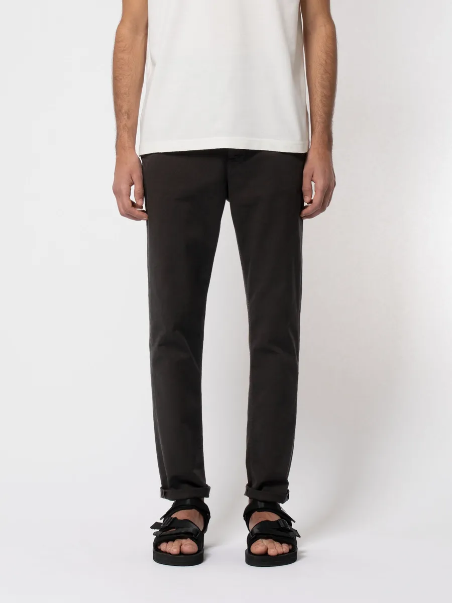 【Nudie Jeans】Easy Alvin Black 修身錐形斜紋彈性黑色休閒褲