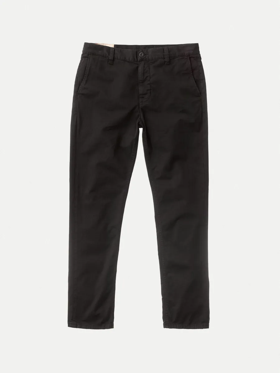 【Nudie Jeans】Easy Alvin Black 修身錐形斜紋彈性黑色休閒褲