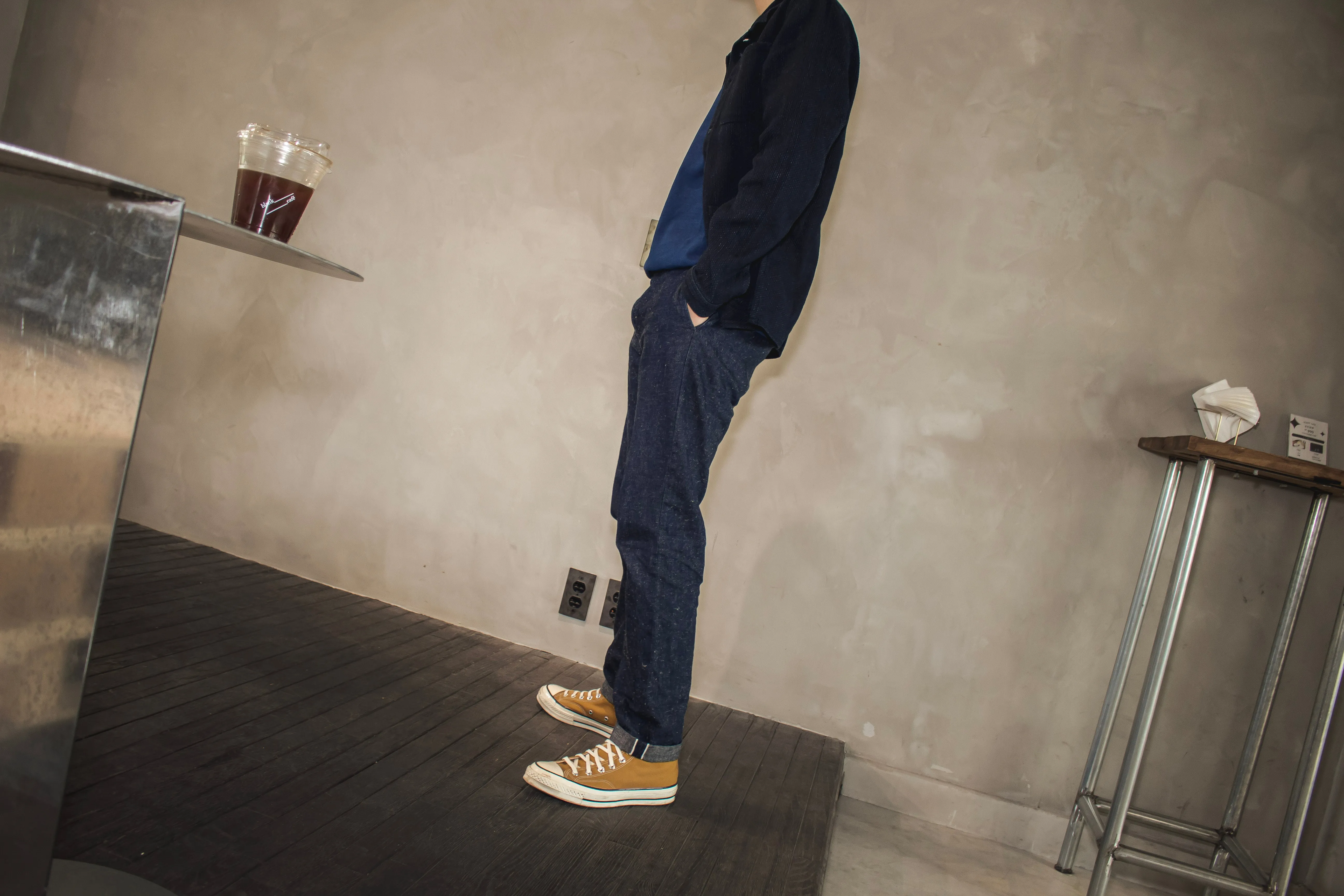 【Nudie Jeans】Easy Alvin Dry Bamboo Selvage 7.1oz  竹纖雪花錐型上寬下窄牛仔卡其褲