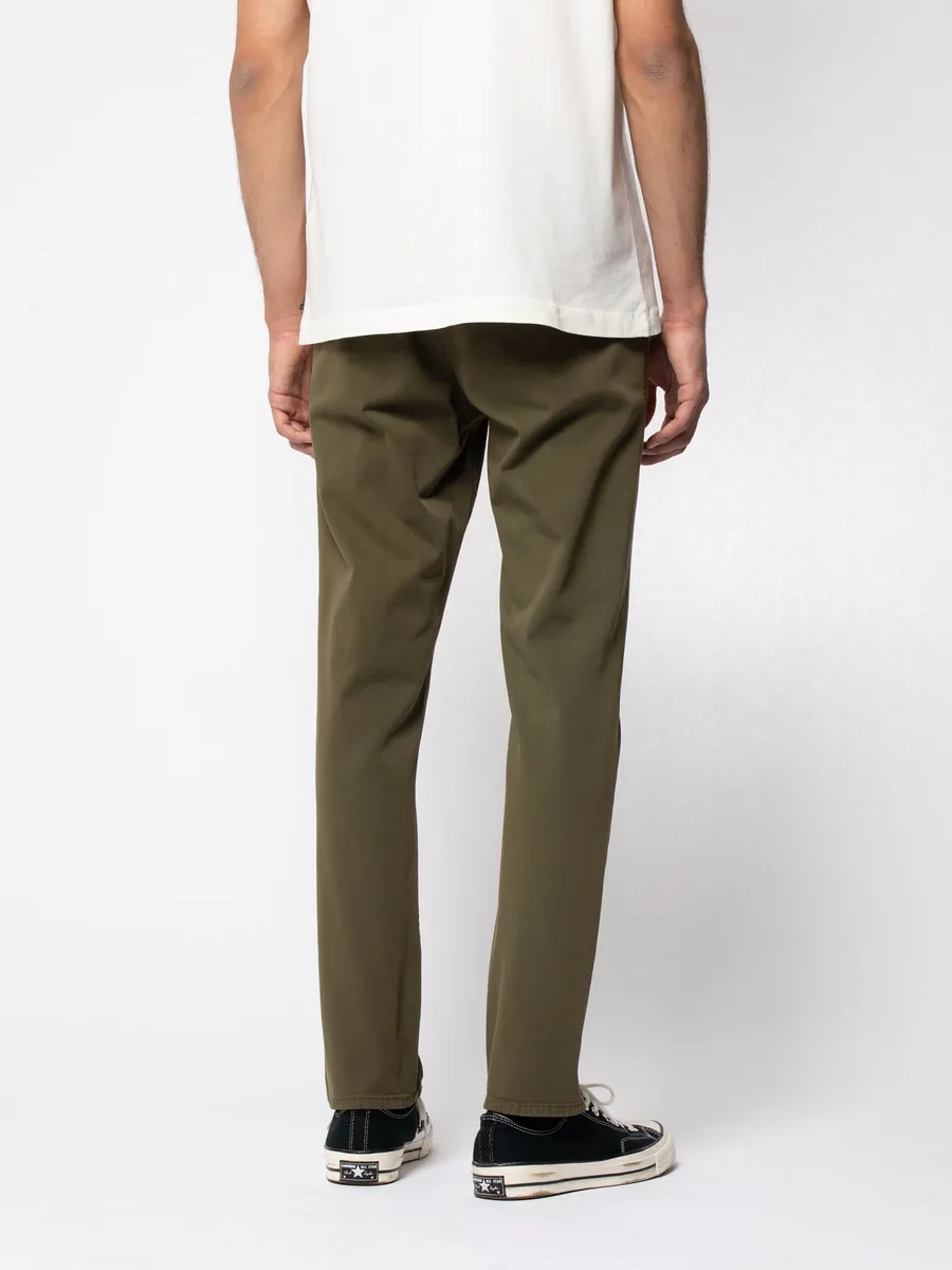 【Nudie Jeans】Easy Alvin Olive 微寬鬆錐形卡其褲橄欖綠
