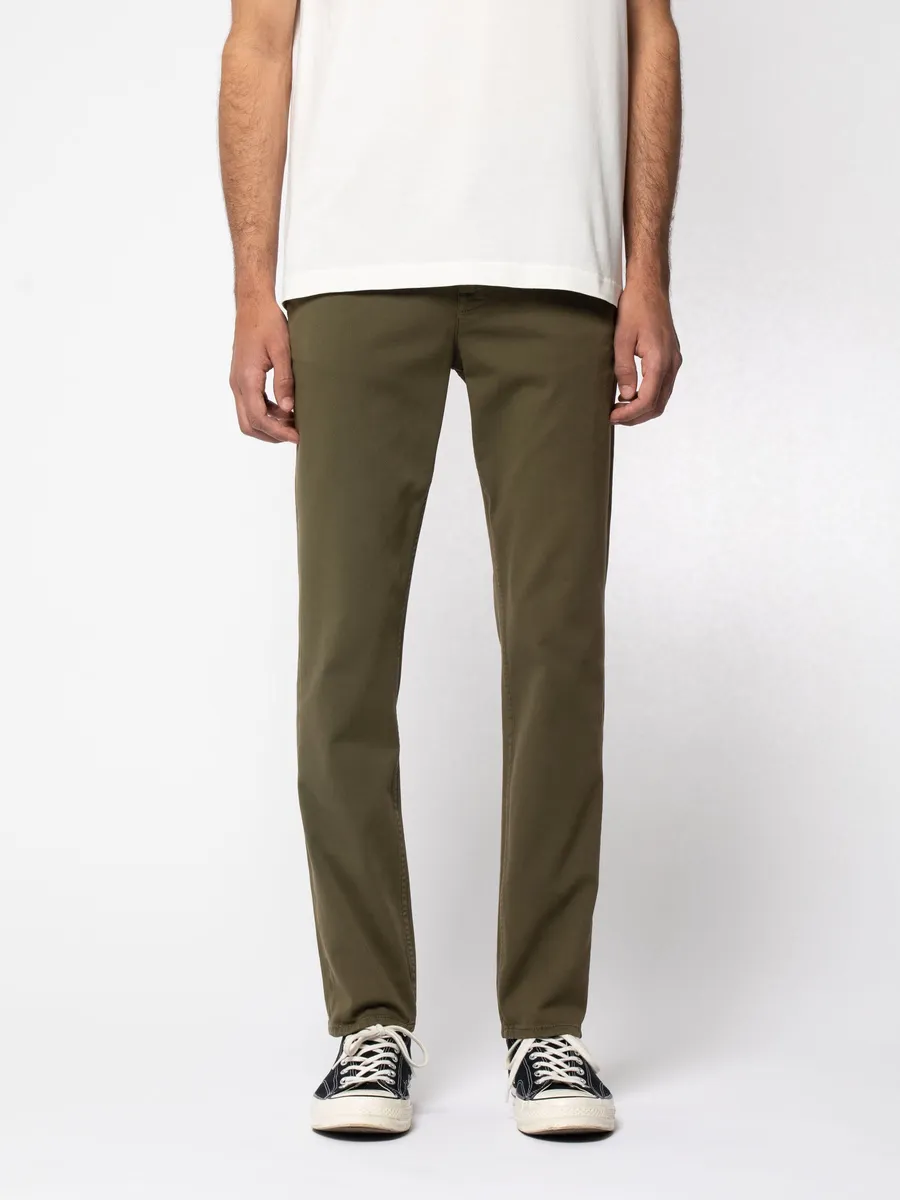 【Nudie Jeans】Easy Alvin Olive 微寬鬆錐形卡其褲橄欖綠