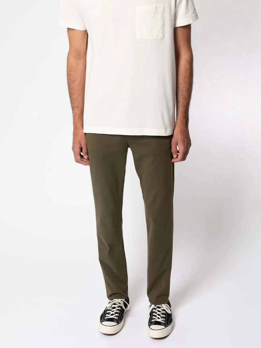 【Nudie Jeans】Easy Alvin Olive 微寬鬆錐形卡其褲橄欖綠