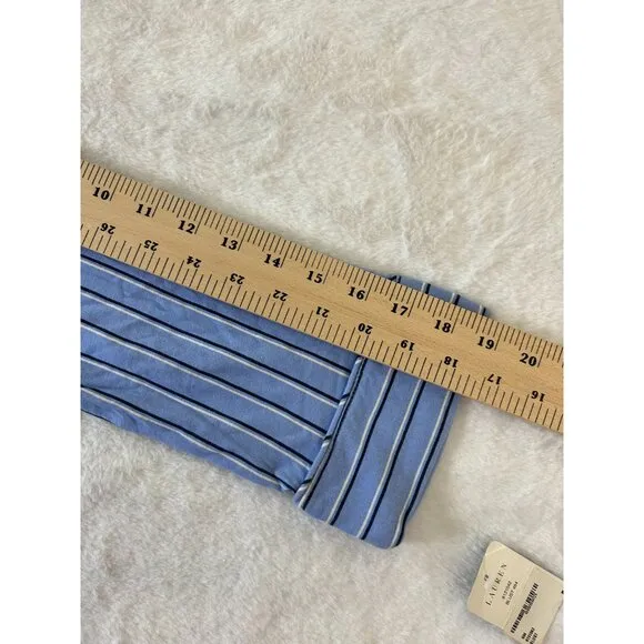 NWT Lauren Ralph Lauren S Blue White Stripe Cotton Pullover Night Gown Sleep Shi
