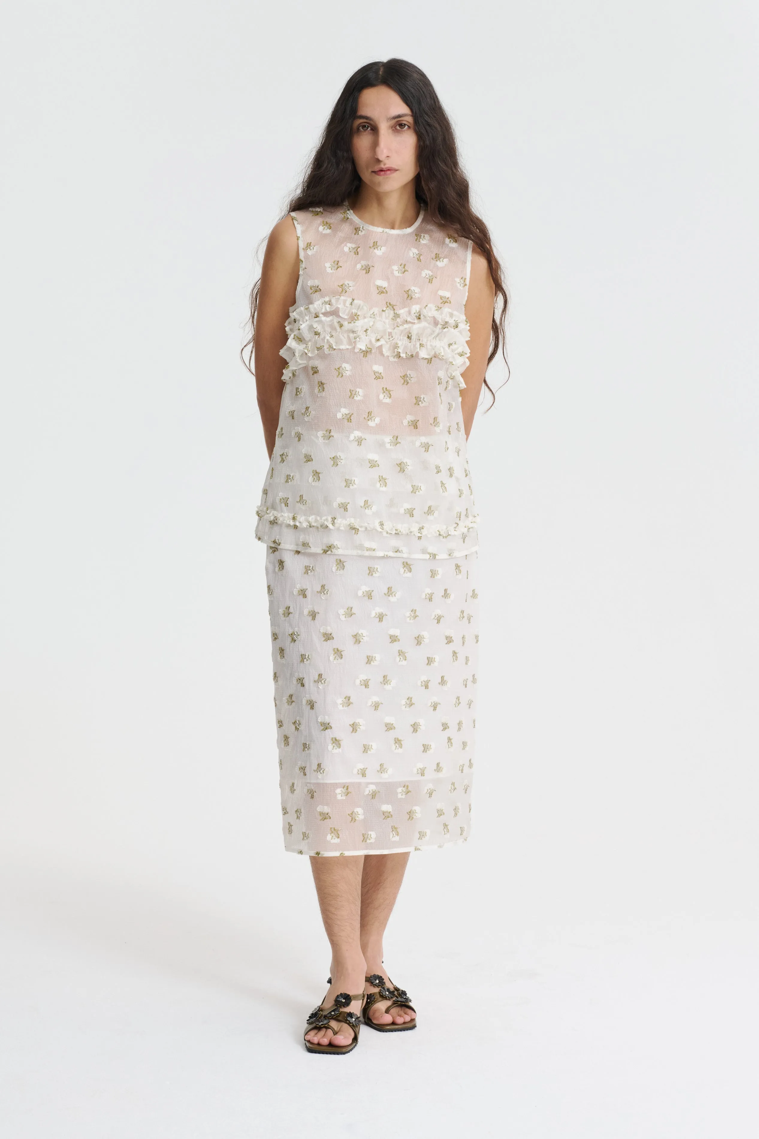 OKSANA | TOP KADO FIL-COUP… WHITE/OLIVE
