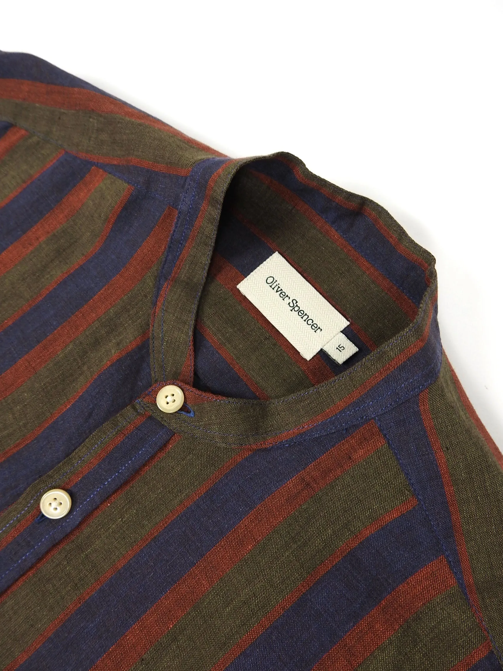 Oliver Spencer Striped Linen Shirt Size 15