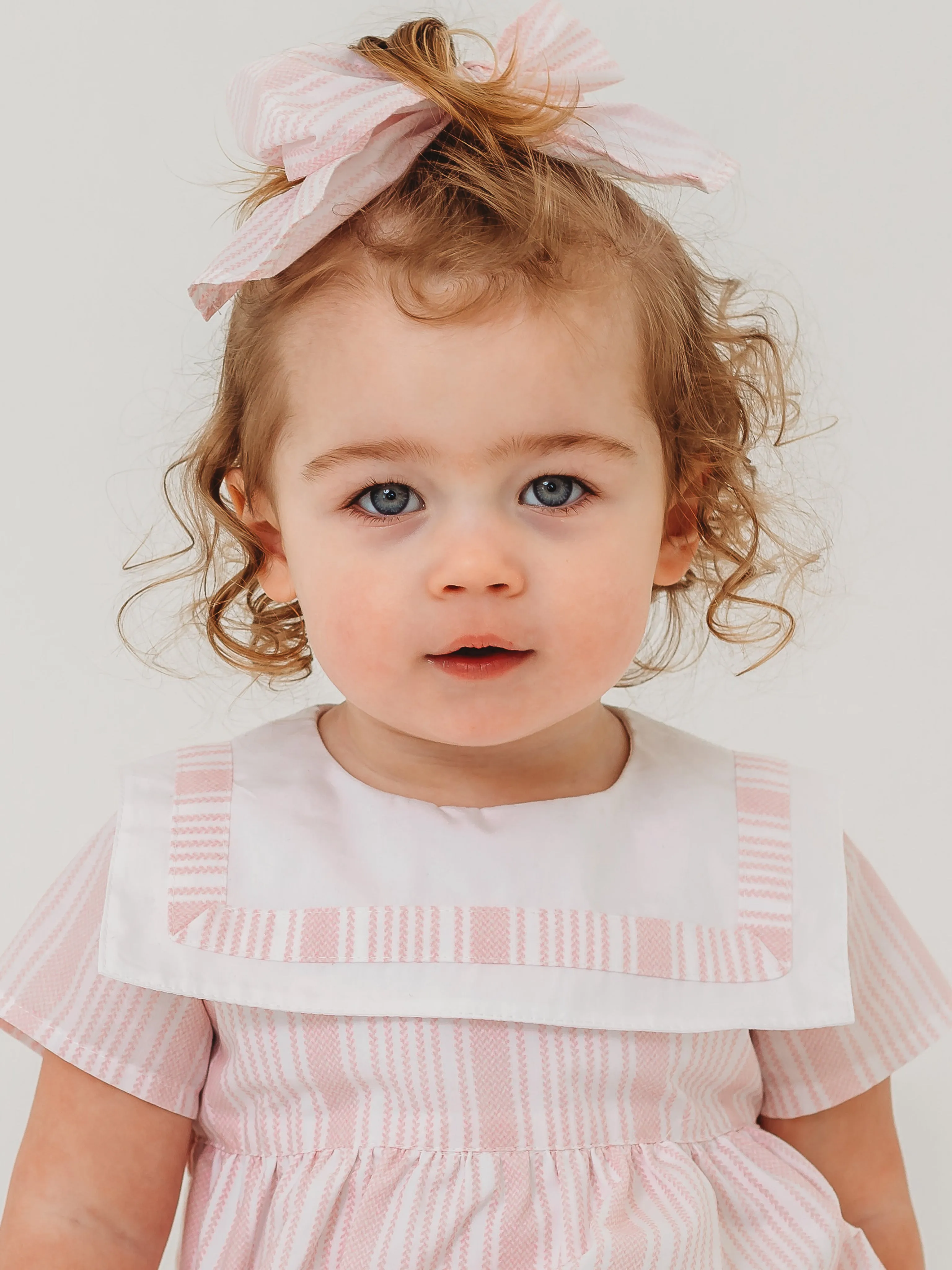 'Olivia' striped sailor collar romper